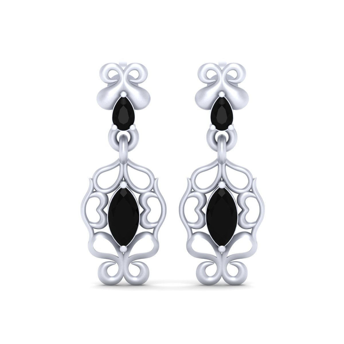 BLACK DIAMOND DROP EARRINGS