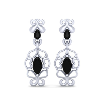 BLACK DIAMOND DROP EARRINGS