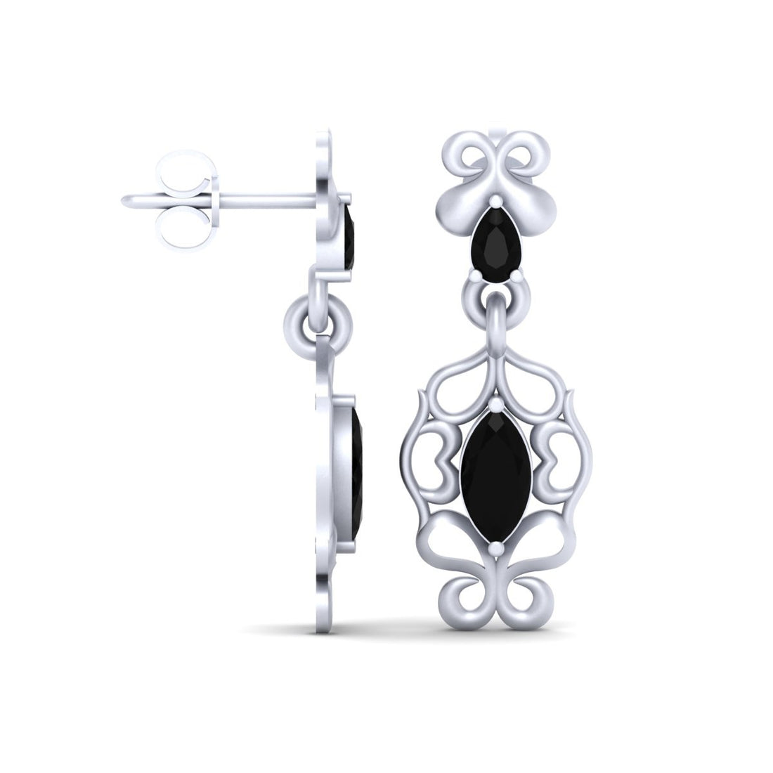 BLACK DIAMOND DROP EARRINGS