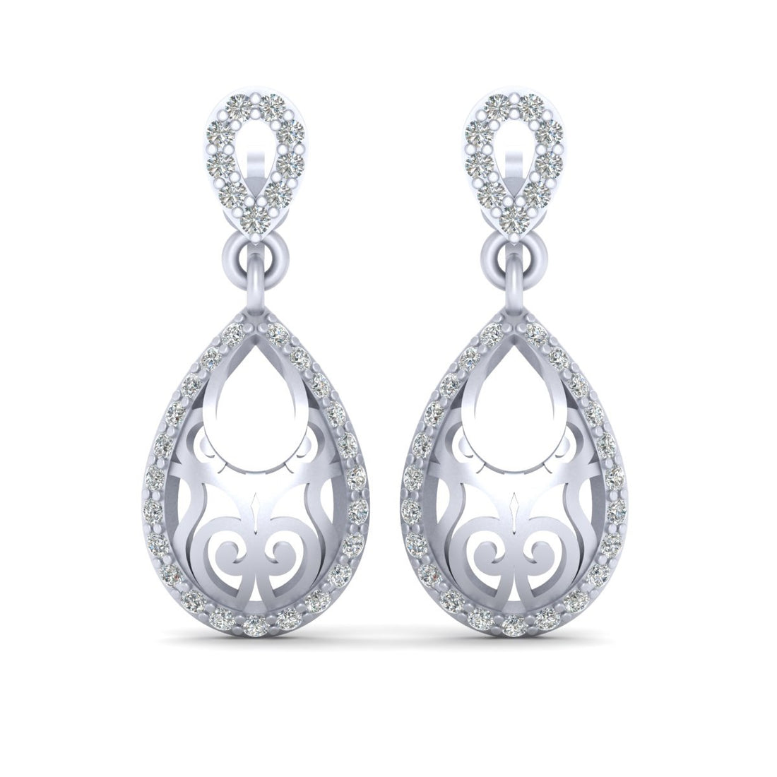 DIAMOND DANGLE TEARDROP EARRINGS