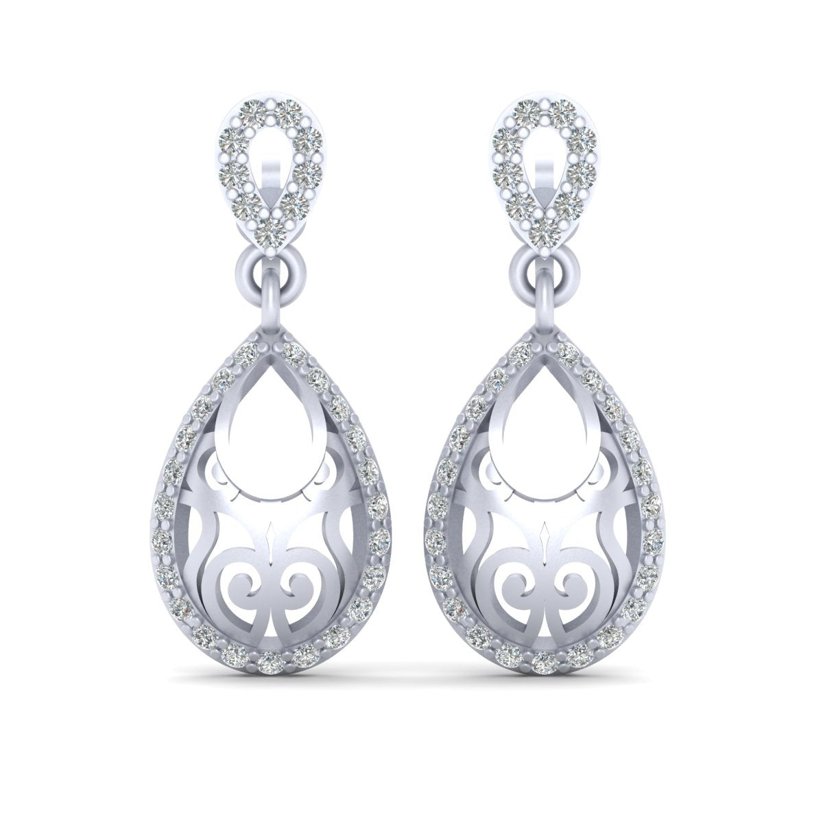 DIAMOND DANGLE TEARDROP EARRINGS