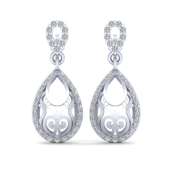 DIAMOND DANGLE TEARDROP EARRINGS