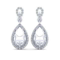Diamond Dangle Teardrop Earrings Classic Dangle Wedding Earrings