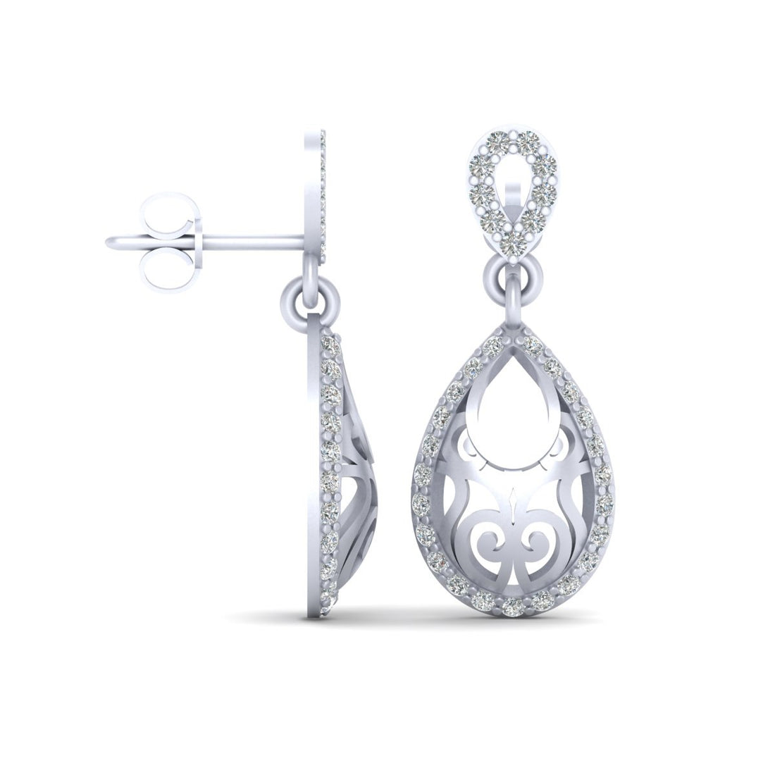 DIAMOND DANGLE TEARDROP EARRINGS