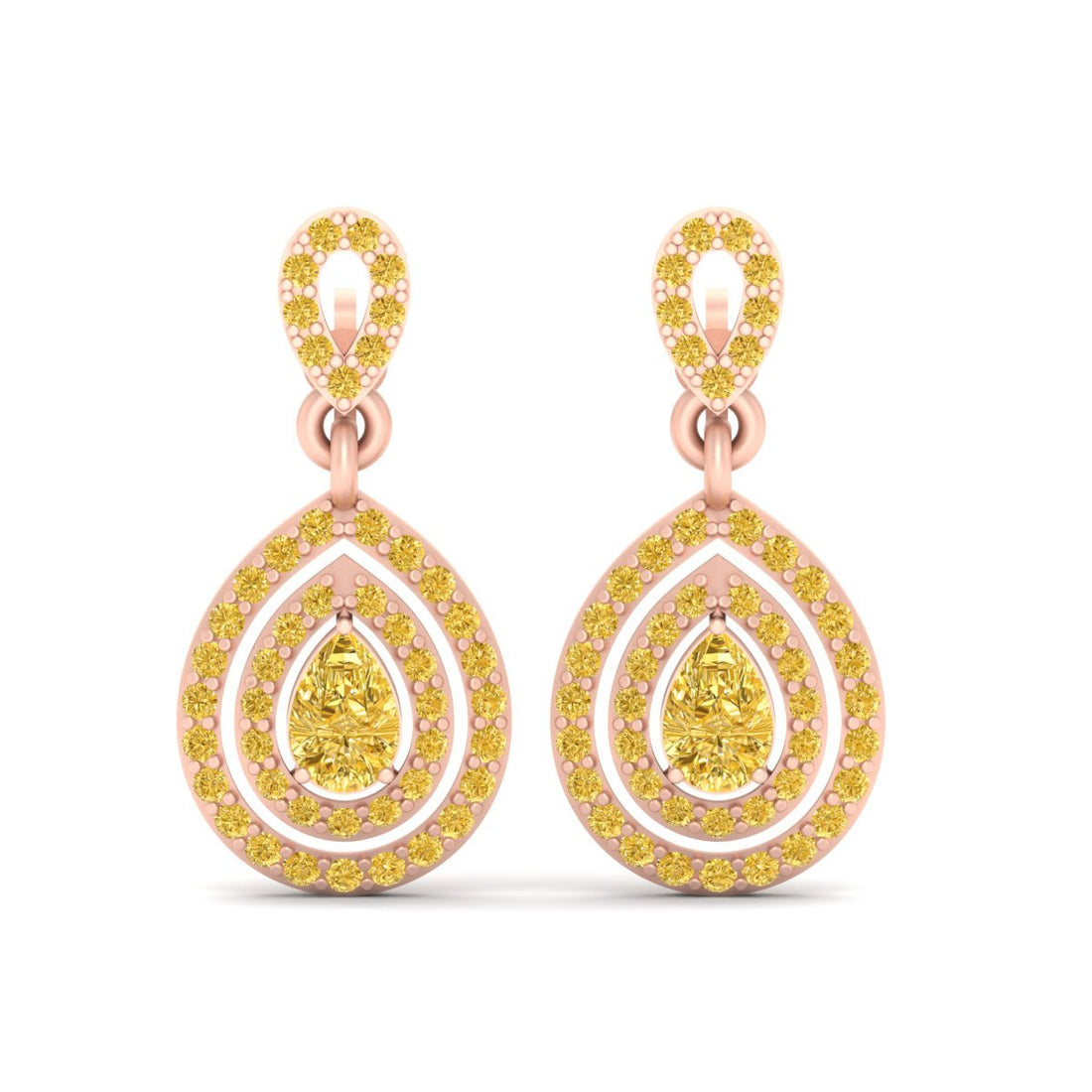 DOUBLE HALO TEARDROP EARRINGS