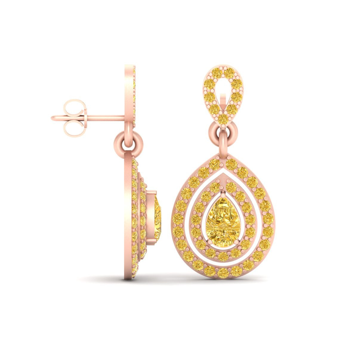 DOUBLE HALO TEARDROP EARRINGS
