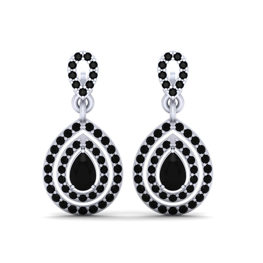 DOUBLE HALO DANGLE EARRINGS