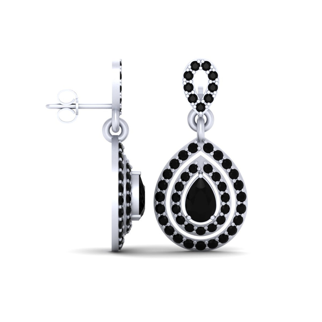 DOUBLE HALO DANGLE EARRINGS