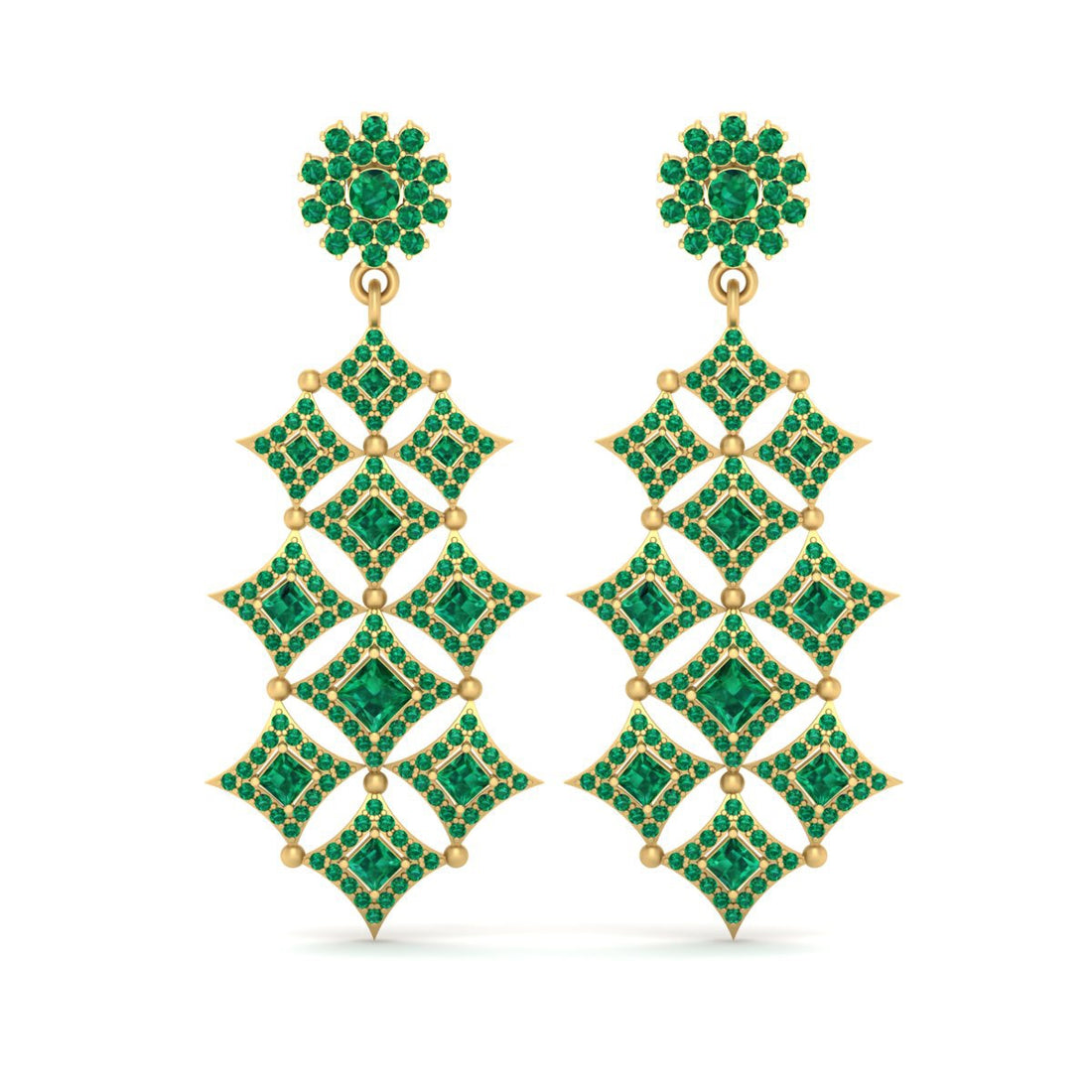 GOLD CHANDELIER WEDDING EARRINGS