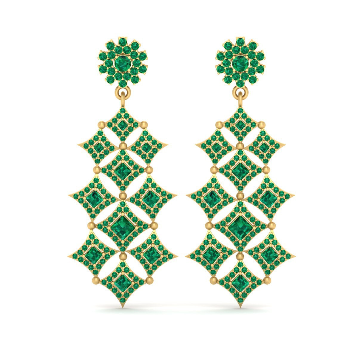 GOLD CHANDELIER WEDDING EARRINGS
