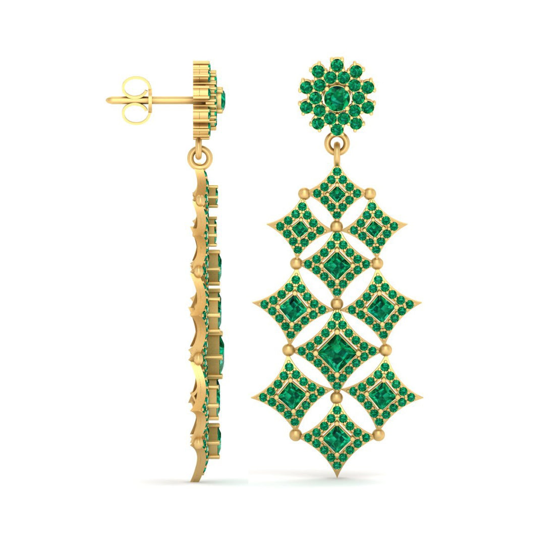 GOLD CHANDELIER WEDDING EARRINGS