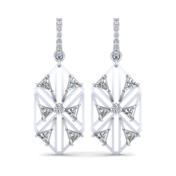 TRIANGLE DIAMOND HOOP EARRINGS