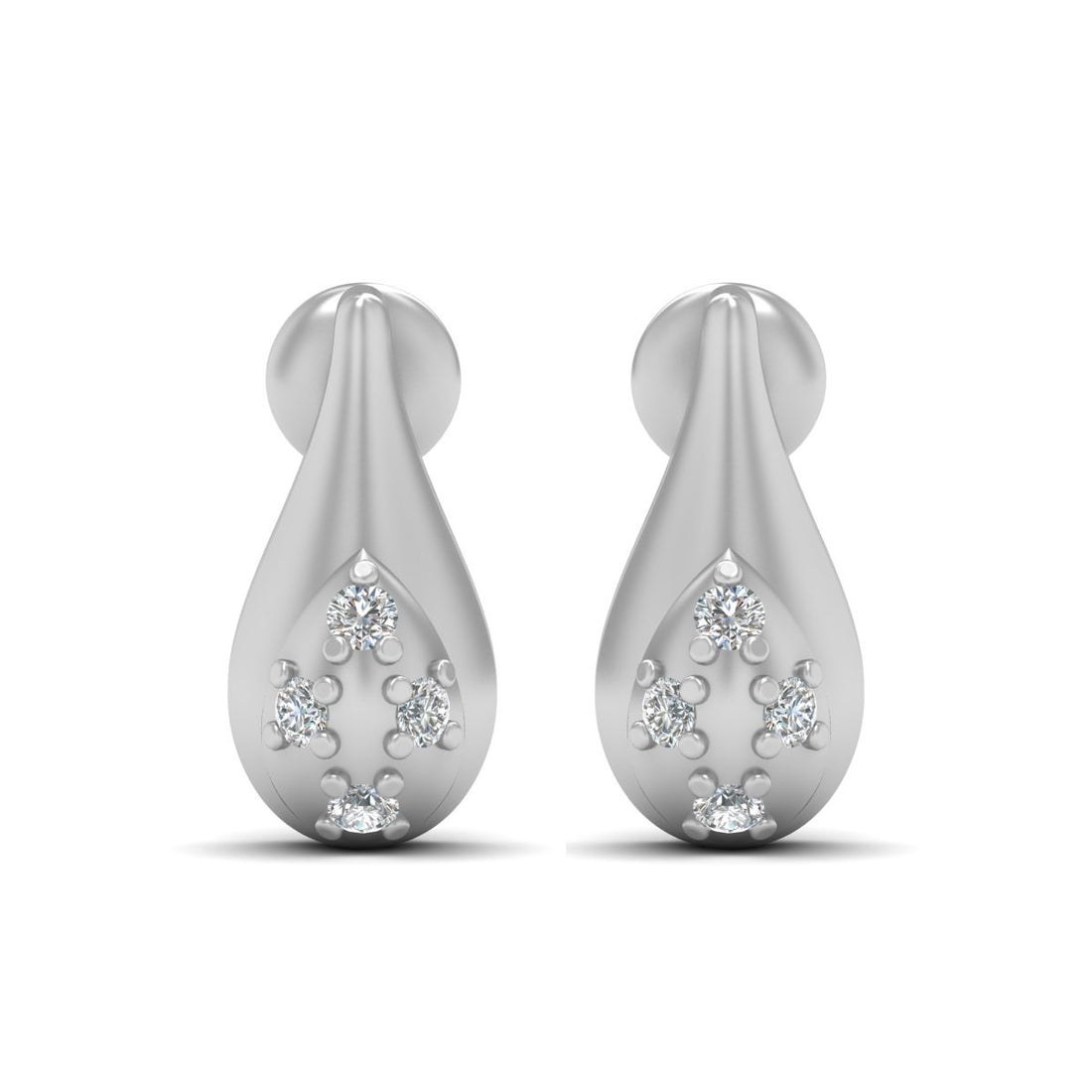 DIAMOND STUD EARRINGS SILVER