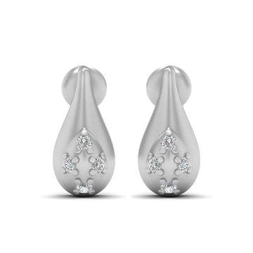 DIAMOND STUD EARRINGS SILVER
