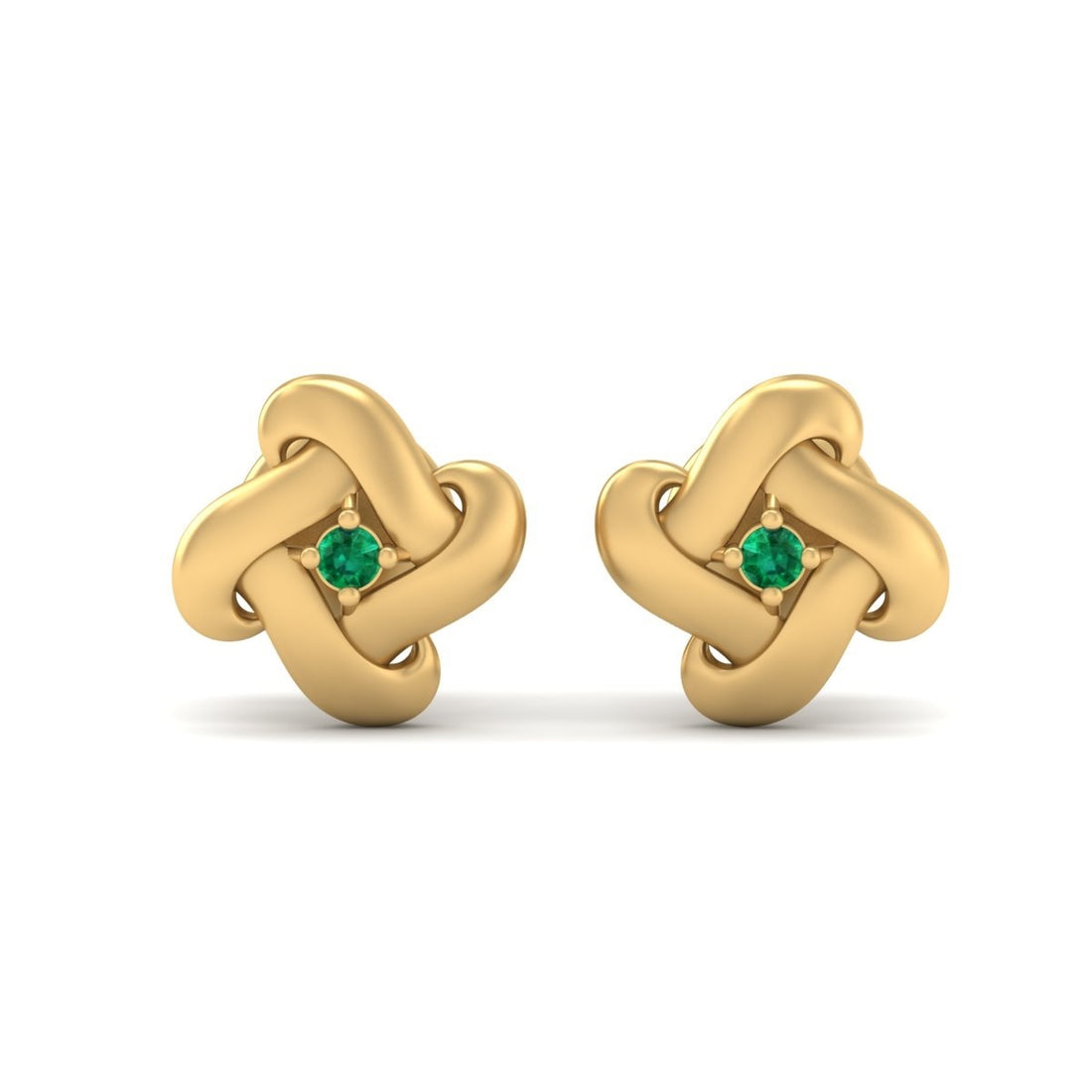 GREEN CZ KNOT EARRINGS