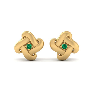 GREEN CZ KNOT EARRINGS