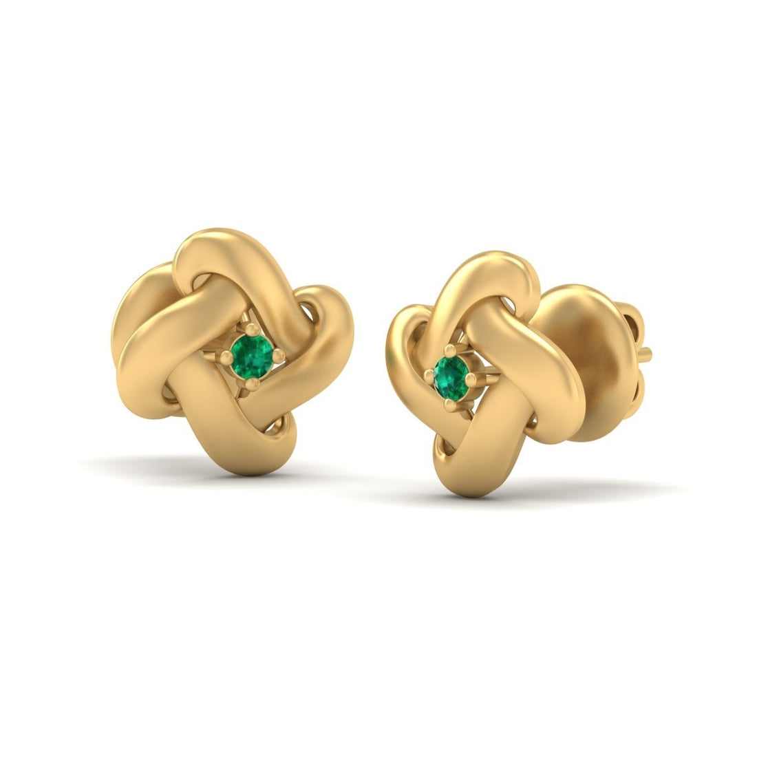 GREEN CZ KNOT EARRINGS
