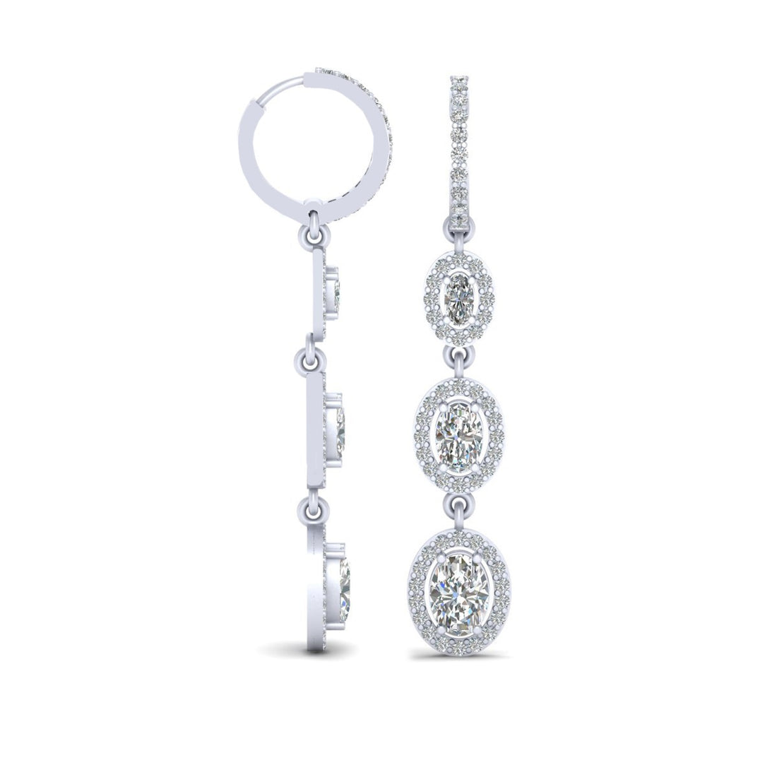HALO DIAMOND HOOP EARRINGS