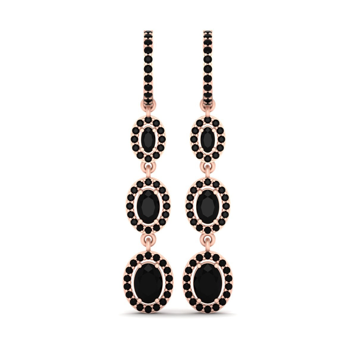 ONYX DROP HOOP EARRINGS