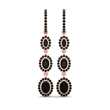 ONYX DROP HOOP EARRINGS