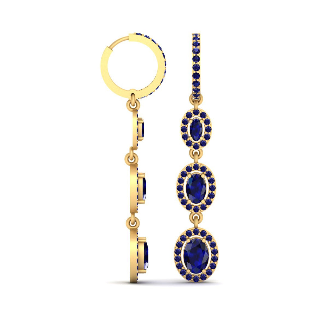 GOLD DANGLE HOOP EARRINGS