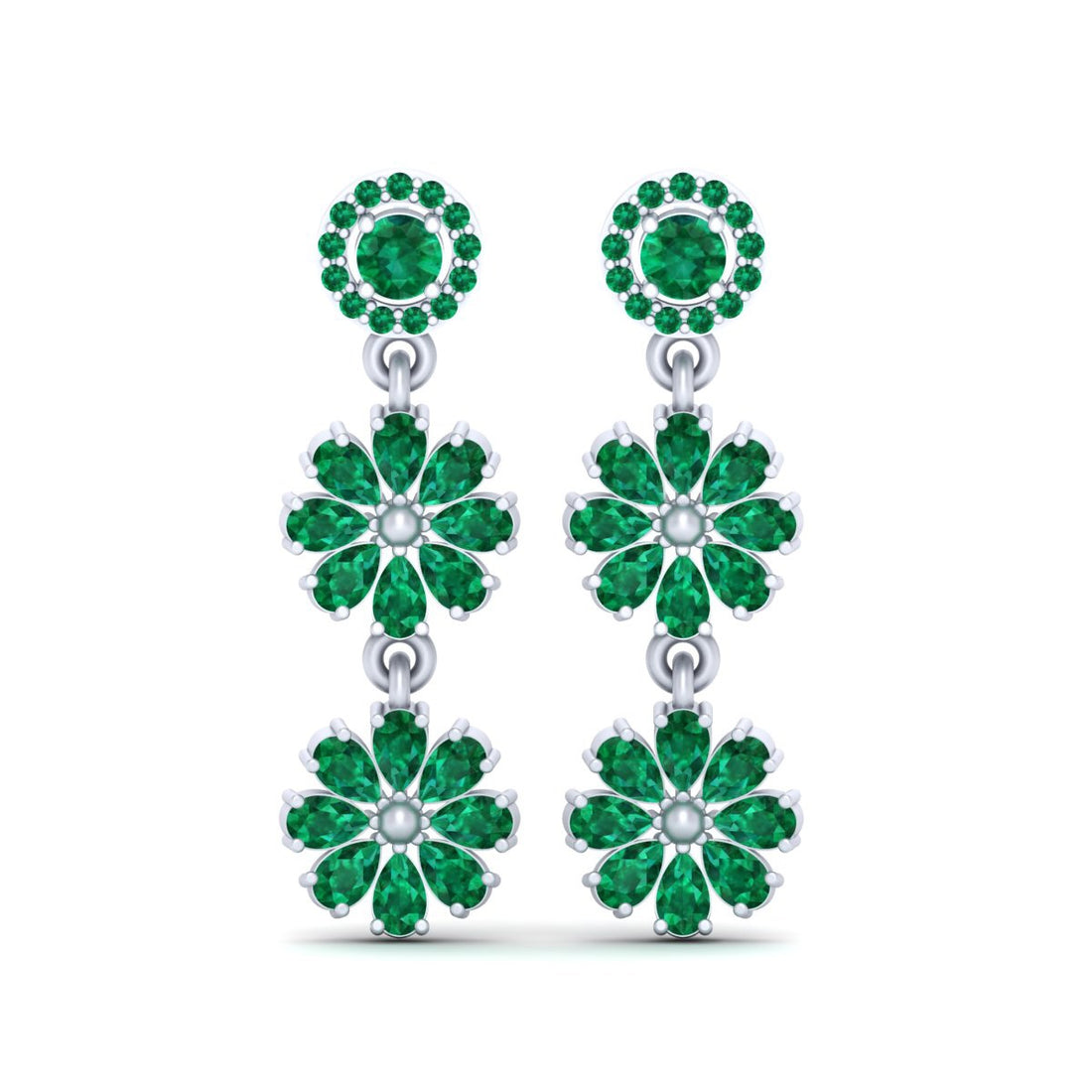FLOWER DANGLE EARRINGS SILEVR
