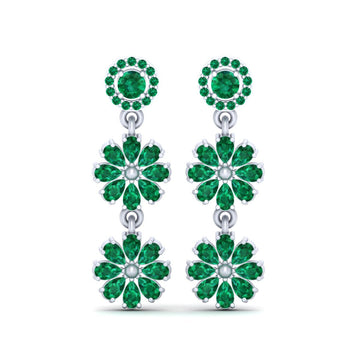 FLOWER DANGLE EARRINGS SILEVR