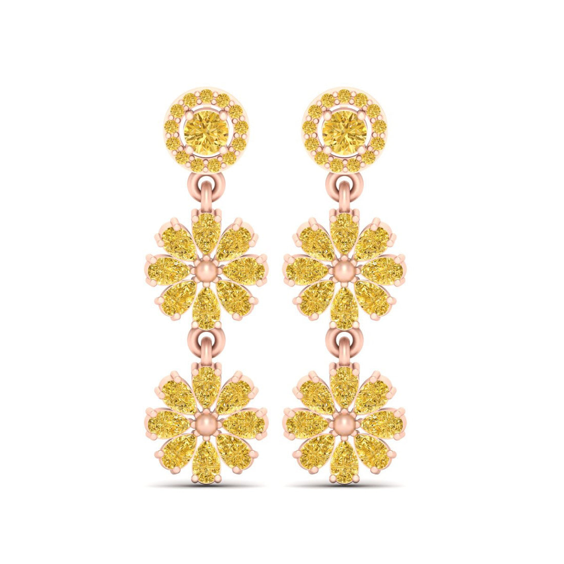 ROSE GOLD FLOWER EARRINGS