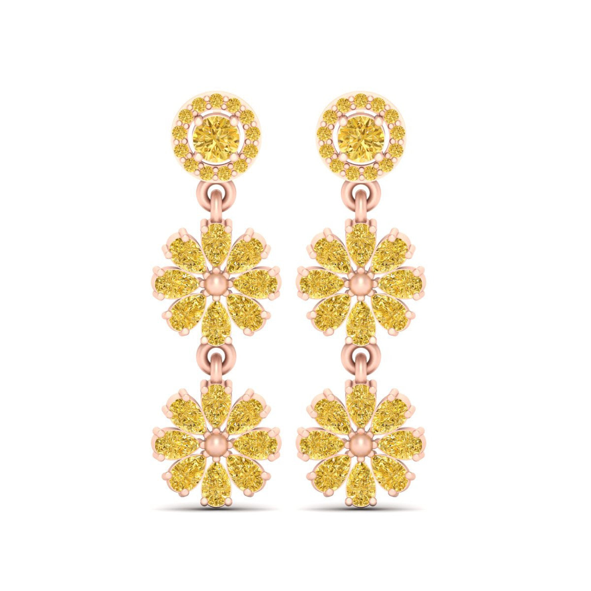 ROSE GOLD FLOWER EARRINGS