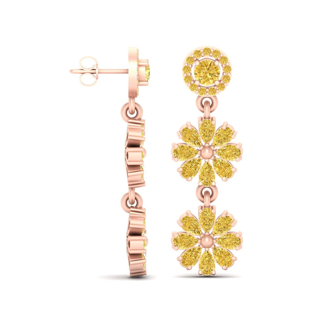 ROSE GOLD FLOWER EARRINGS