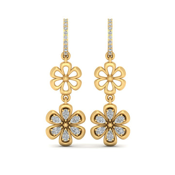 DIAMOND DANGLE HOOP EARRINGS