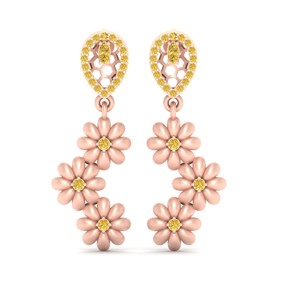 FLORAL DANGLE WEDDING EARRINGS