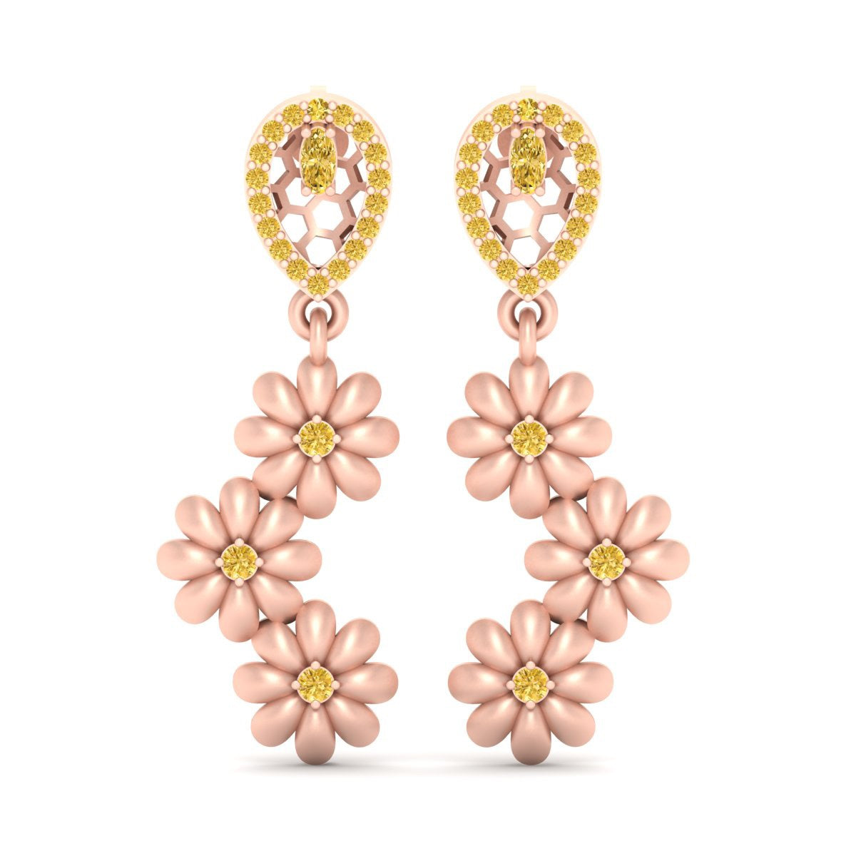 FLORAL DANGLE WEDDING EARRINGS