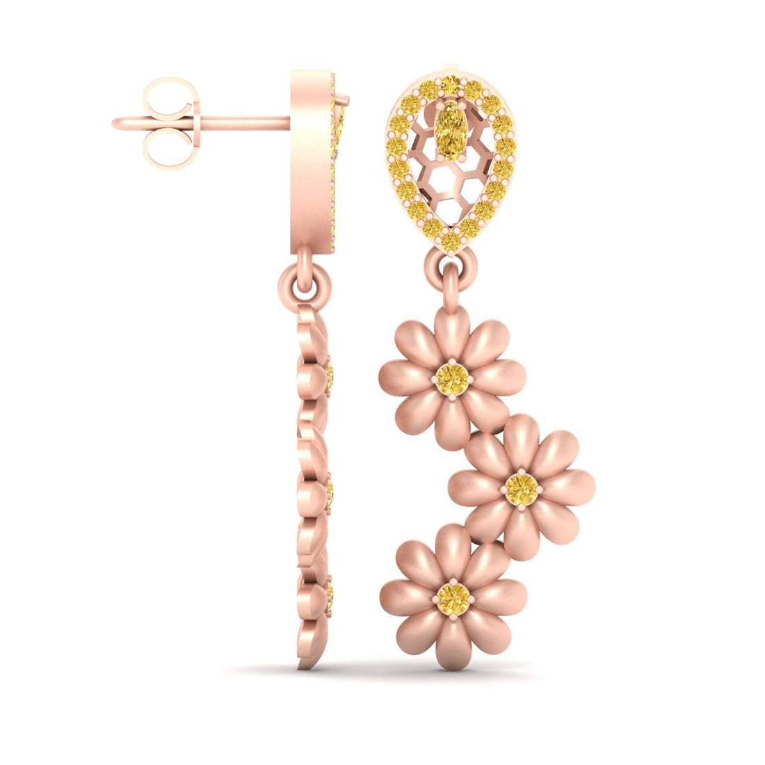FLORAL DANGLE WEDDING EARRINGS