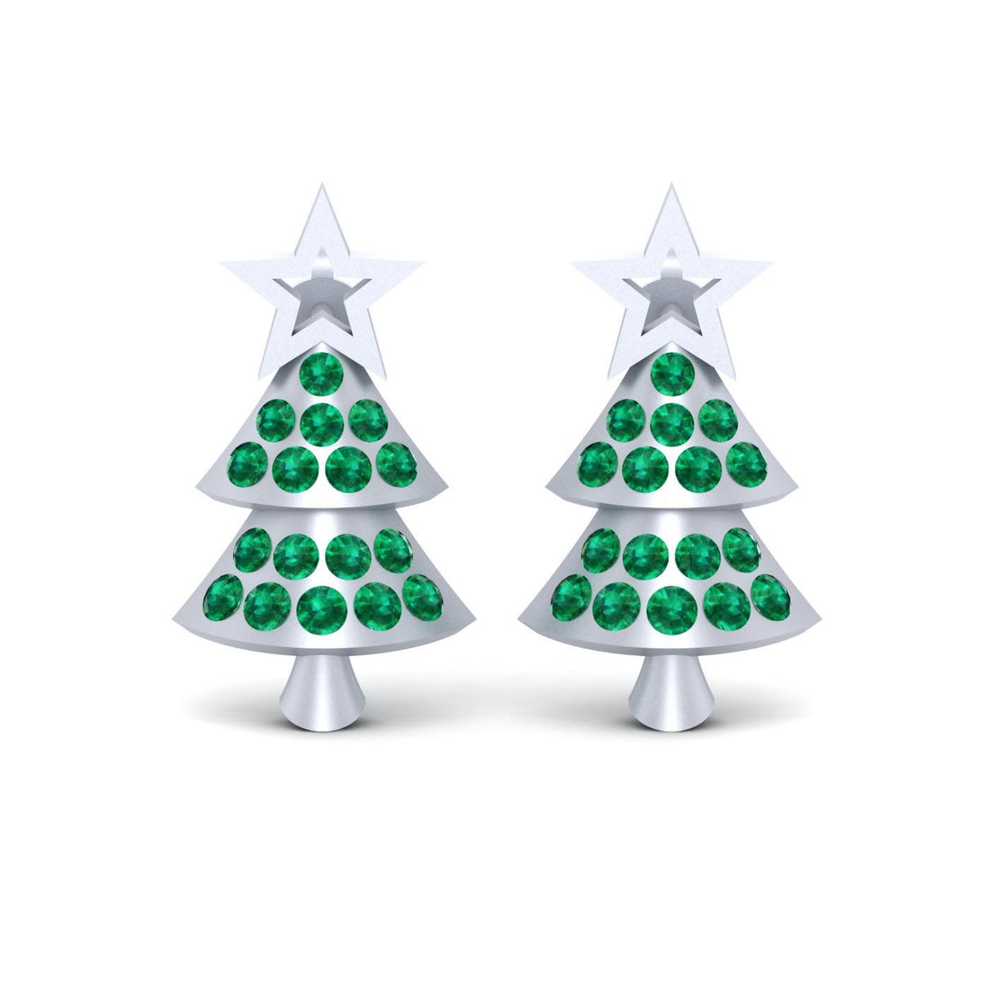 SILVER CHRISTMAS TREE EARRINGS