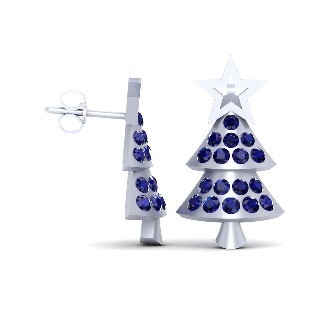 CHRISTMAS STAR EARRINGS SILVER
