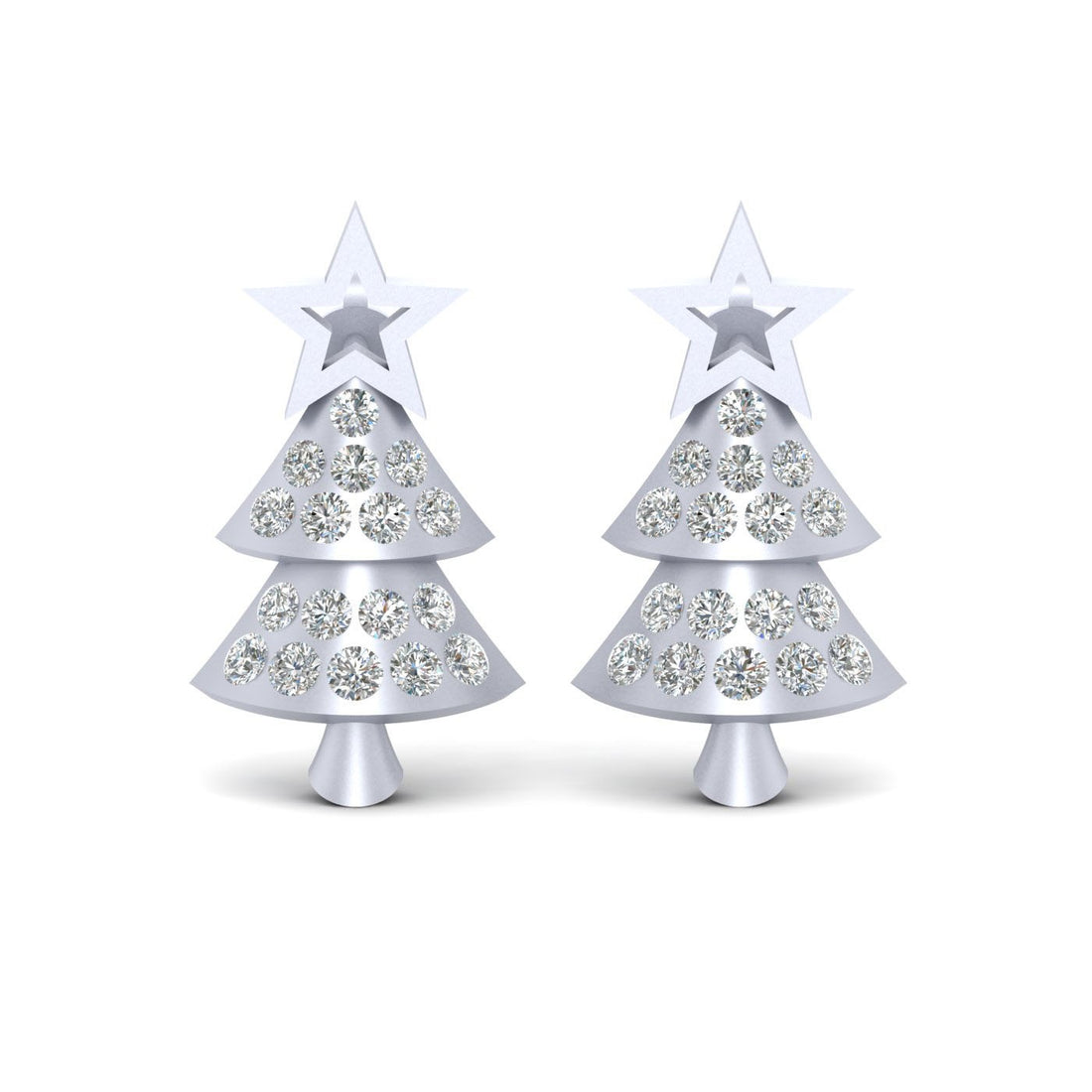 DIAMOND CHRISTMAS TREE EARRINGS
