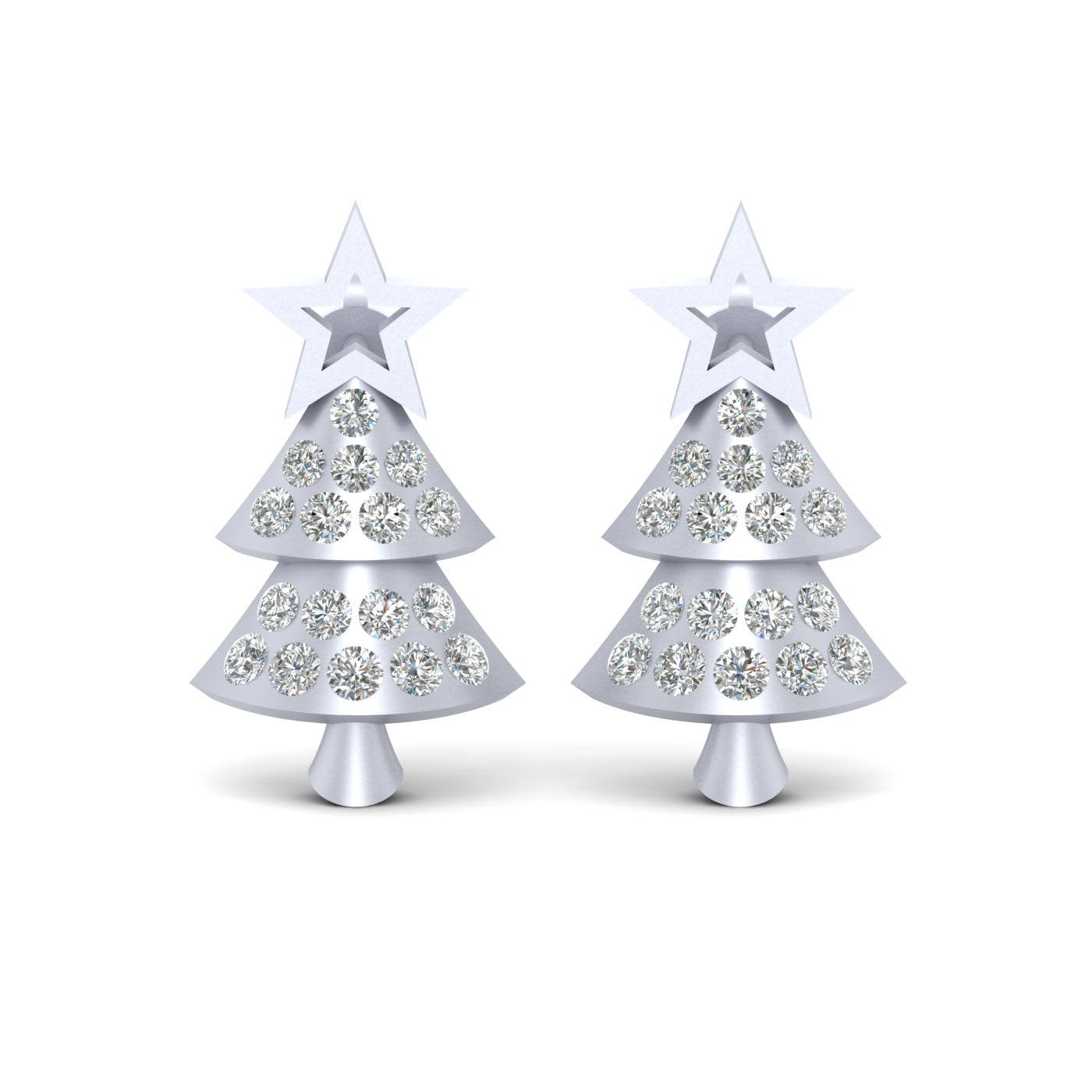 DIAMOND CHRISTMAS TREE EARRINGS