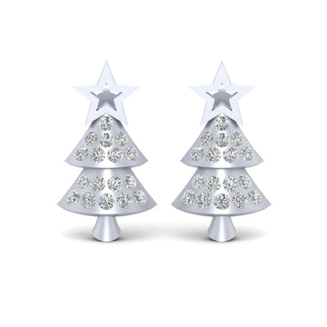 DIAMOND CHRISTMAS TREE EARRINGS