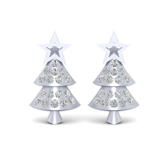 Diamond Christmas Tree Earrings Star Of Bethlehem Christmas Earrings