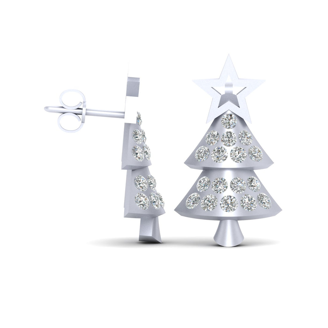 DIAMOND CHRISTMAS TREE EARRINGS