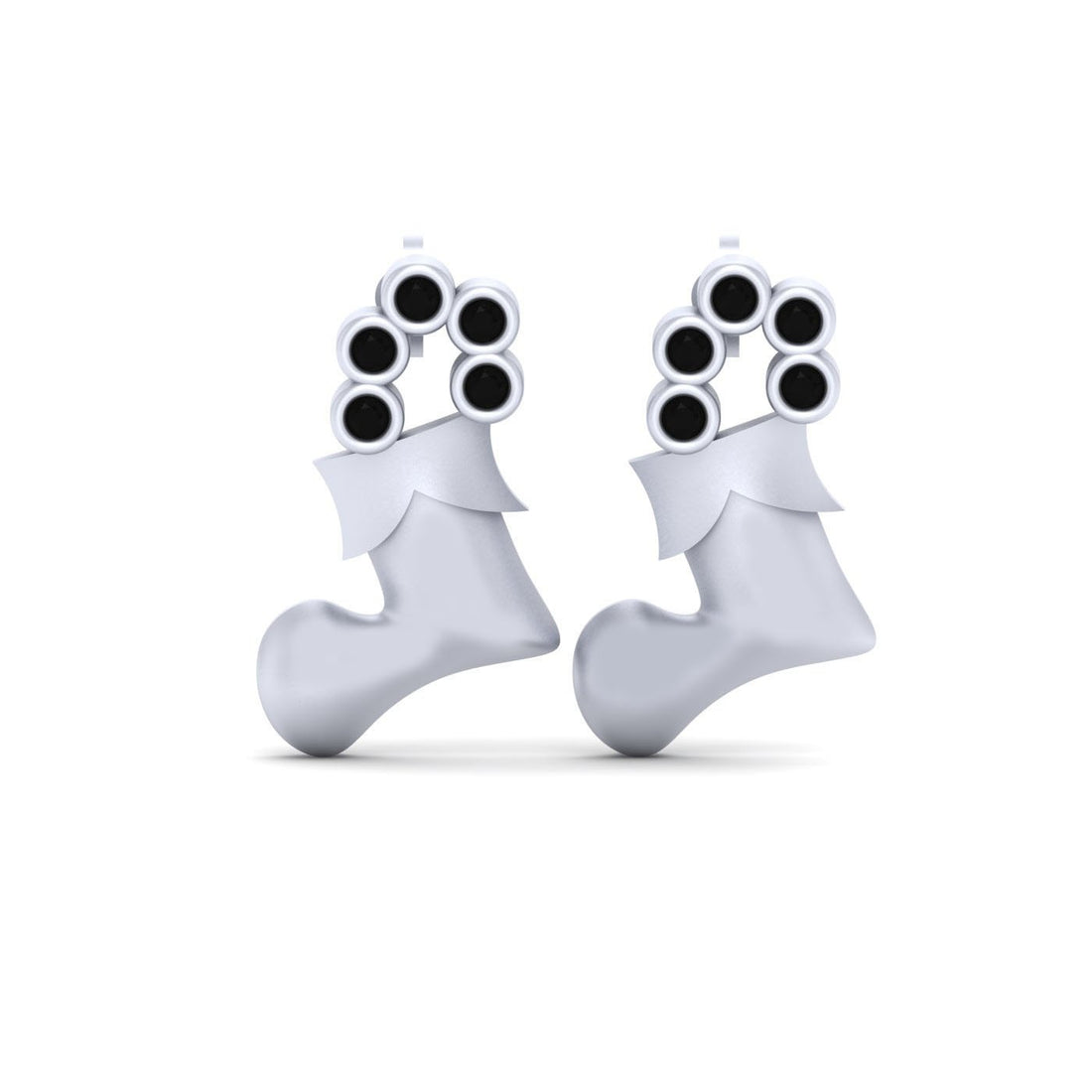 WHITE GOLD XMAS EARRINGS