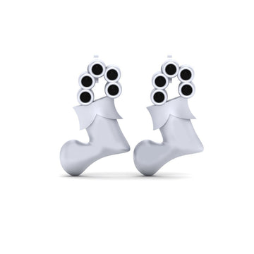 WHITE GOLD XMAS EARRINGS