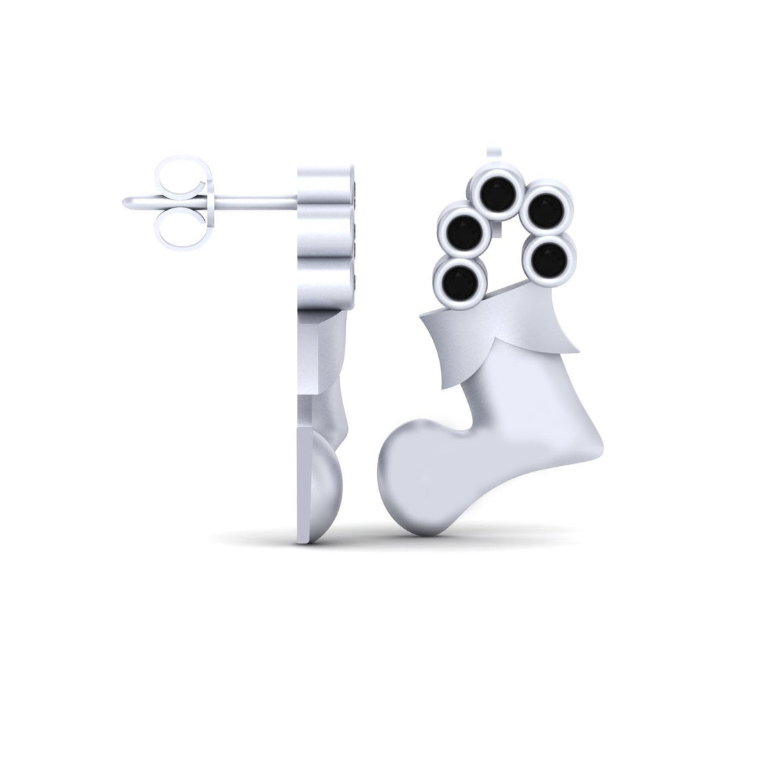 WHITE GOLD XMAS EARRINGS