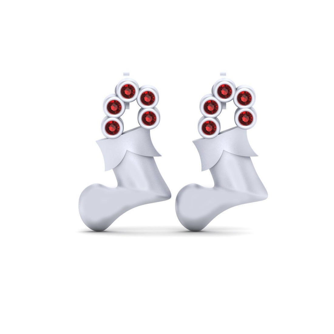 SILVER CHRISTMAS SOCKS EARRINGS