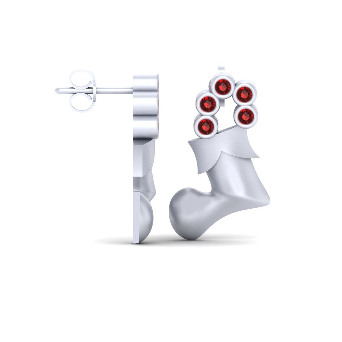 SILVER CHRISTMAS SOCKS EARRINGS