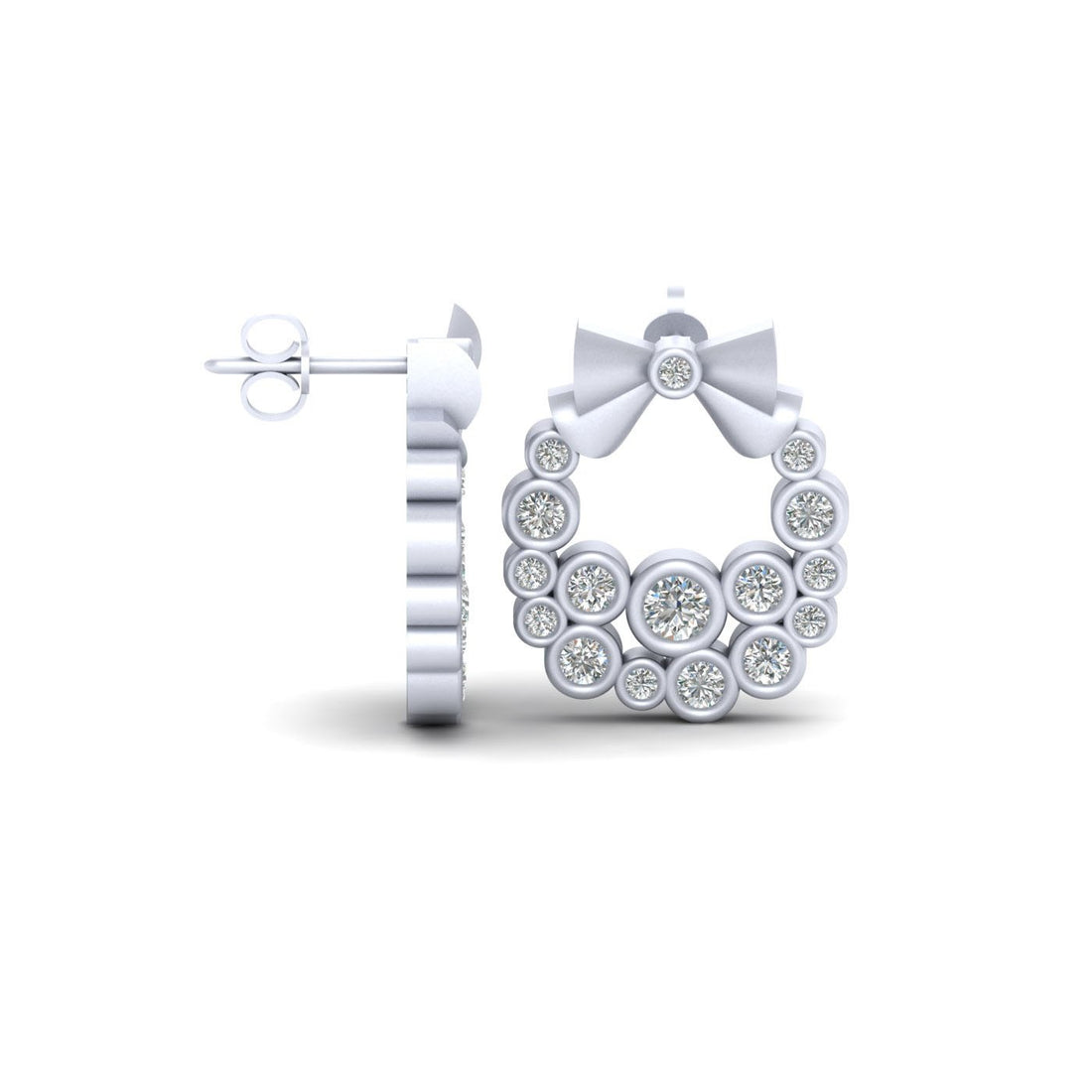 DIAMOND CHRISTMAS WREATH EARRINGS