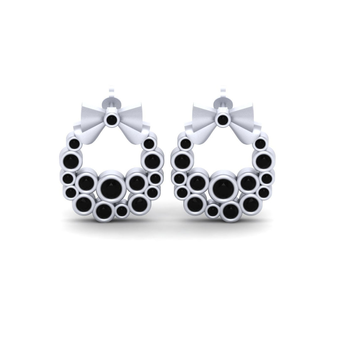 SILVER CHRISTMAS WREATH EARRINGS