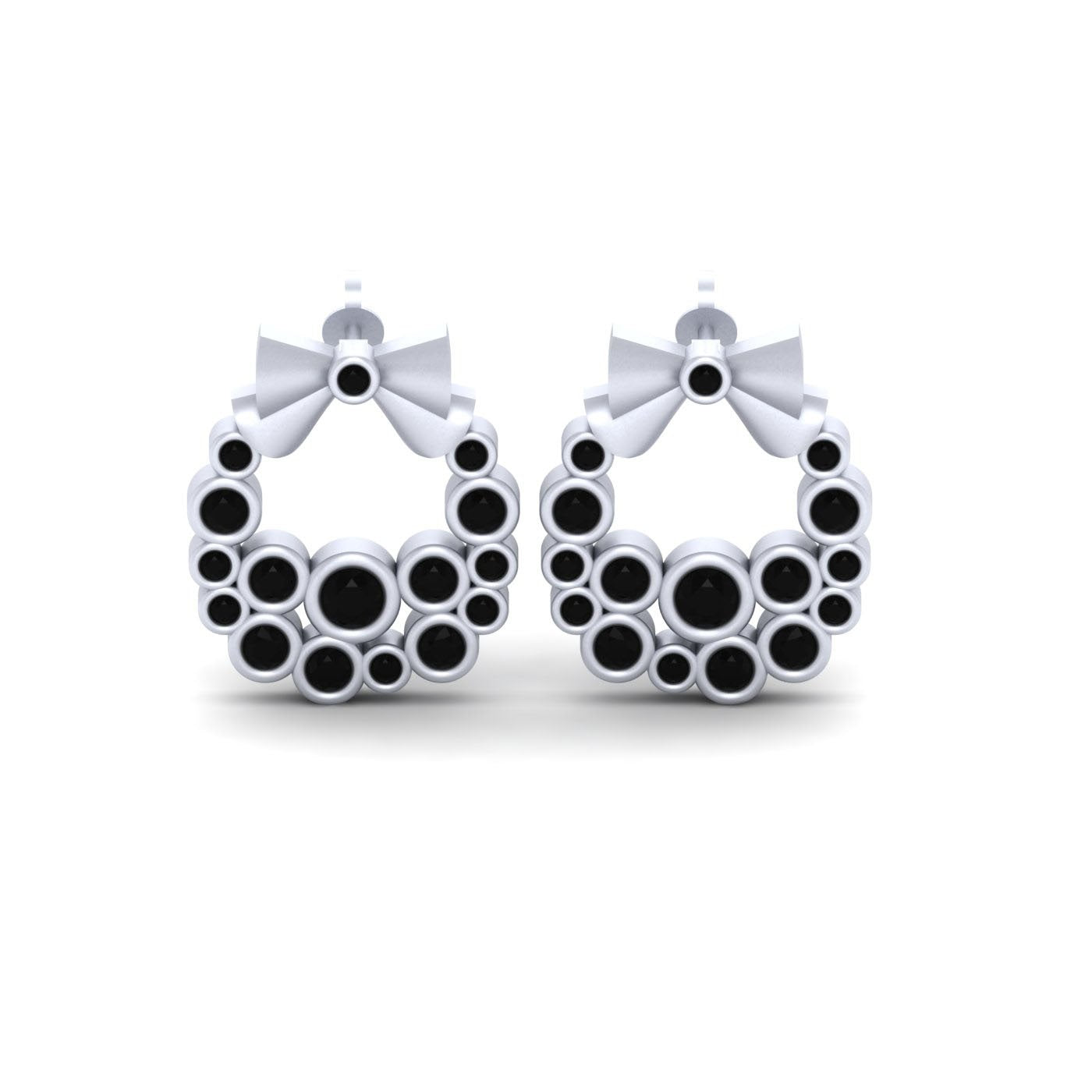 SILVER CHRISTMAS WREATH EARRINGS