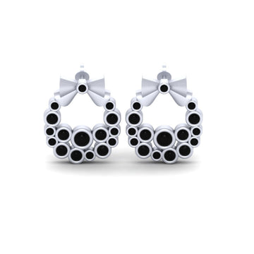 SILVER CHRISTMAS WREATH EARRINGS
